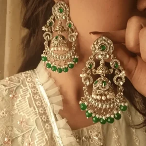 Kiran – Kundan Jhumki Chand Baliyan Earrings