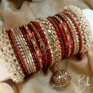 Meena Luxury Bridal Set- Red and Maroon Bridal Bangles Set