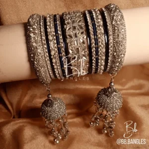 Minahil – Premium BridaL Bangles in Silver Accent